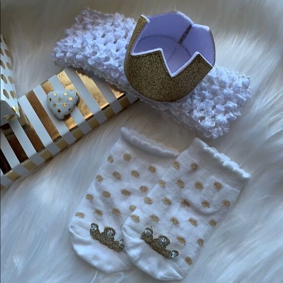BABY Princess Headband & Socks Bundle NEW - Picture 6 of 7